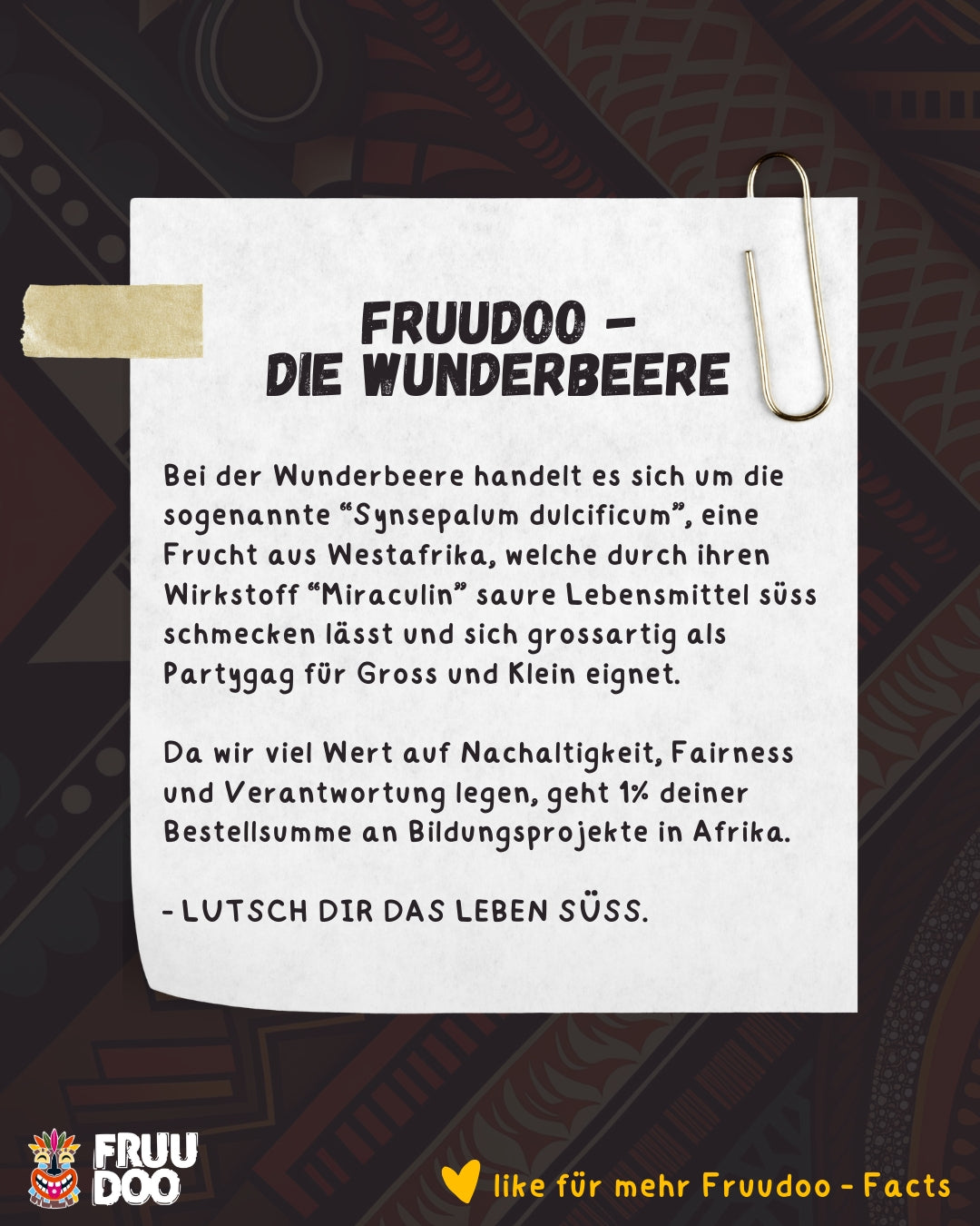 Eine Packung Fruudoo Wunderbeere - 10 magische Drops