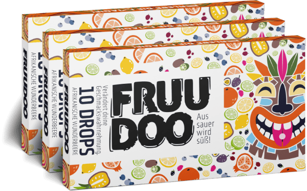 Drei Packungen Fruudoo Wunderbeere - 30 magische Drops